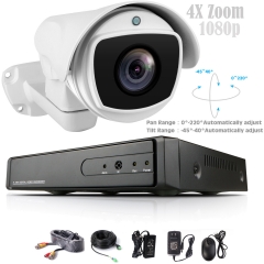 4X Optical Zoom 1080p PTZ Security Camera System, 4CH 1080p  DVR,50m IR